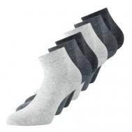 Носки  унисекс , 6 пар, укороченные, износостойкие, размер 43, 44, 45, 46, серый, черный No Name
