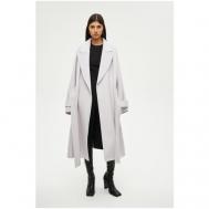 Пальто-реглан   демисезонное, шерсть, оверсайз, удлиненное, размер 44, серый Shi-shi