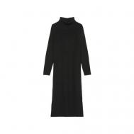 Платье , хлопок, повседневное, свободный силуэт, макси, вязаное, размер 42, черный Marc O'Polo