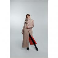 Пальто  , демисезон/зима, шерсть, силуэт прямой, удлиненное, размер M, бежевый ZNWR