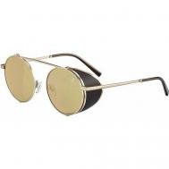 Солнцезащитные очки , круглые, оправа: металл, с защитой от УФ, золотой Bogner