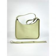 Сумка  багет  повседневная, экокожа, искусственная кожа, регулируемый ремень, зеленый Fashion bag