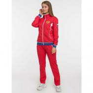 Костюм , олимпийка и брюки, силуэт прямой, воздухопроницаемый, карманы, размер 3XL, красный Фокс Спорт