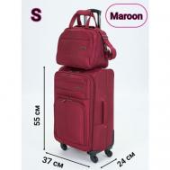 Комплект чемоданов , 49 л, размер S, бордовый Pigeon