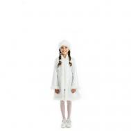 Детский карнавальный костюм «Снегурочка», парча белая, шуба, шапка, р. 34, рост 134 см Карнавалия Чудес