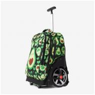 Сумка спортивная сумка-рюкзак , 40 л, 31х48х28 см, выдвижная ручка, черный, зеленый ProStyleBags