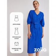 Платье , укороченный рукав, размер S, голубой ZOLLA