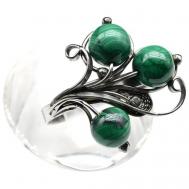 Кольцо, бижутерный сплав, малахит, размер 18, зеленый Кольцо с малахитом "Венок" 20*17мм., размер-18