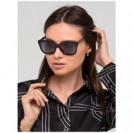 Солнцезащитные очки , вайфареры, оправа: пластик, ударопрочные, поляризационные, зеркальные, для женщин, черный KALITA
