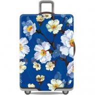Чехол для чемодана  nicetrip_flowers_M, размер M, белый, синий Ledcube