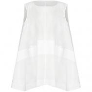 Блуза  , классический стиль, свободный силуэт, размер 42, белый NUOVO BORGO