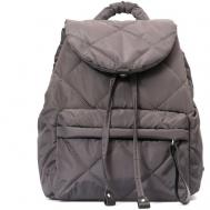 Рюкзак  торба , натуральная кожа, текстиль, внутренний карман, серый Fabrizio