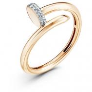 Кольцо , красное золото, 585 проба, бриллиант, размер 18, золотой, красный Костромской алмазный ДОМ