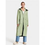 Куртка  , демисезон/лето, удлиненная, силуэт прямой, размер 42, зеленый DIDRIKSONS