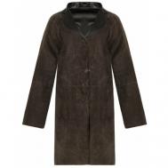 Пальто , средней длины, размер l, коричневый Lucio Domingo