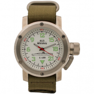 Наручные часы  Командирские Часы С-189 (Whiskey) механические 101.21, белый ТРИУМФ