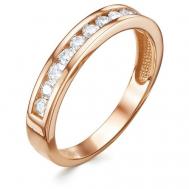 Кольцо , красное золото, 585 проба, родирование, бриллиант, размер 17, бесцветный Vesna jewelry