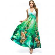Платье , вискоза, повседневное, полуприлегающее, макси, размер 42, зеленый МадаМ Т