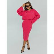 Платье-трансформер , полуприлегающее, миди, размер 58, розовый lovetex.store