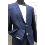 Костюм , пиджак и брюки, повседневный стиль, прилегающий силуэт, размер 176-112, синий Daniel Diaz