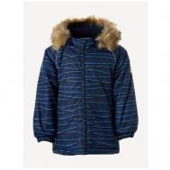 Куртка для малышей  VIRGO, тёмно-синий с принтом 12586, размер 86 Huppa