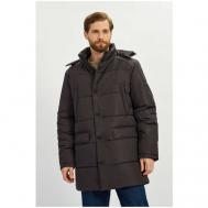 куртка , демисезон/зима, силуэт прямой, капюшон, карманы, манжеты, подкладка, размер 52, серый Baon