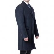 Пальто , демисезон/зима, силуэт прямой, размер 50/182, синий Van Cliff