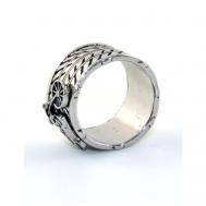 Кольцо , нержавеющая сталь, размер 20, черный, серебряный 2BEMAN