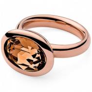 Кольцо , нержавеющая сталь, размер 18.5, коричневый Qudo