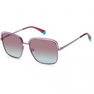 Солнцезащитные очки , квадратные, оправа: металл, с защитой от УФ, поляризационные, фиолетовый Polaroid