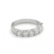 Кольцо  белое золото, 585 проба, родирование, бриллиант, размер 17, белый, серебряный Crystal Merchant