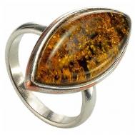 Кольцо Amberprofi бижутерный сплав, 925 проба, серебрение, янтарь, размер 18 Амберпрофи