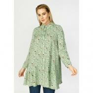 Блуза  , повседневный стиль, длинный рукав, размер 46/48, зеленый FRIDA