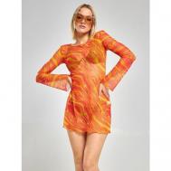 Пляжное платье , быстросохнущее, размер 42, оранжевый, желтый ALZA