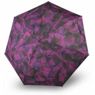 Мини-зонт , механика, 5 сложений, купол 90 см., 7 спиц, система «антиветер», чехол в комплекте, розовый, черный Knirps