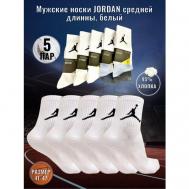Мужские носки , 5 пар, классические, нескользящие, размер 41-47, белый МиниBS