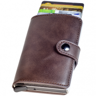 Кредитница , 3 кармана для карт, 8 визиток, коричневый ELF Leather