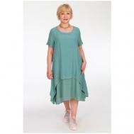 Платье , повседневное, свободный силуэт, макси, подкладка, размер 52, зеленый Victdlear Collection
