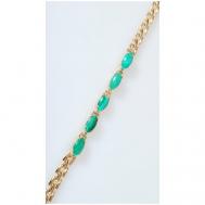 Плетеный браслет , малахит, размер 18 см., зеленый Lotus Jewelry
