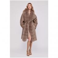 Пальто  , демисезон/зима, шерсть, оверсайз, средней длины, размер 50/52/164-172, черный EKATERINA ZHDANOVA