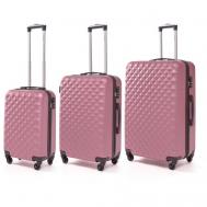 Комплект чемоданов , 3 шт., 100 л, золотой, розовый Lacase