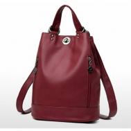 Рюкзак  мессенджер , антивор, вмещает А4, внутренний карман, регулируемый ремень, красный Guangzhou Top Quality Leather Products