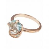 Кольцо помолвочное , фианит, размер 18, голубой Lotus Jewelry