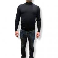 Джемпер , шерсть, длинный рукав, силуэт прилегающий, средней длины, вязаный, размер 60(5XL), черный Fashion
