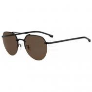 Солнцезащитные очки , авиаторы, оправа: металл, устойчивые к появлению царапин, с защитой от УФ, для мужчин, коричневый BOSS