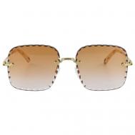 Солнцезащитные очки , квадратные, оправа: металл, градиентные, с защитой от УФ, для женщин, золотой Chloe