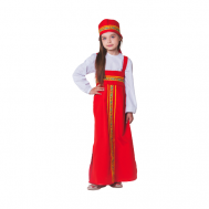 Карнавальный костюм для девочки «Русский народный», сарафан, рубашка, кокошник, 6-7 лет, рост 122-128 см Сима-ленд