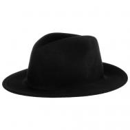 Шляпа федора , шерсть, утепленная, размер 58, черный Betmar