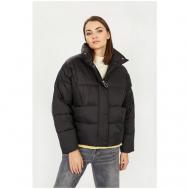 Куртка  , демисезон/зима, средней длины, силуэт свободный, водонепроницаемая, карманы, манжеты, подкладка, размер 52, черный Baon
