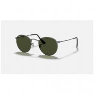 Солнцезащитные очки Luxottica, круглые, оправа: металл, складные, с защитой от УФ, серый Ray-Ban